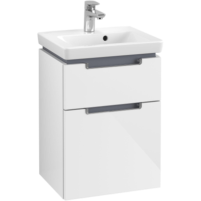 Villeroy & Boch Subway 2.0 wastafelonderkast - 44x59cm - 2 lades - glans wit
