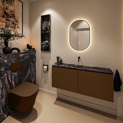 MONDIAZ TURE-DLUX Meuble toilette - 120cm - Rust - EDEN - vasque Lava - position centrale - sans trou de robinet