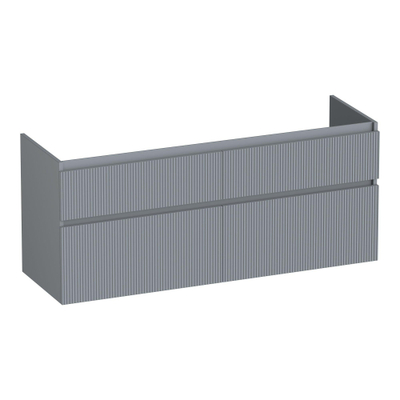BRAUER Delight Wavy wastafelonderkast 140 4 softclose lades - greeploos - 2 sifon uitsparingen - mat grijs