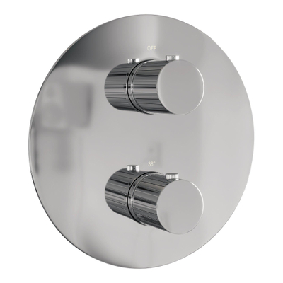 BRAUER Stripe Thermostatische Inbouw Regendouche - 3-weg - rond - SET 45 - 25cm douchekop - plafondarm - staaf handdouche - doucheslang - geïntegreerde glijstang - chroom
