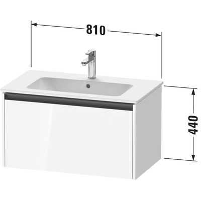 Duravit Ketho 2 meuble sous-lavabo avec 1 tiroir 81x48x44cm avec poignée graphite anthracite mat