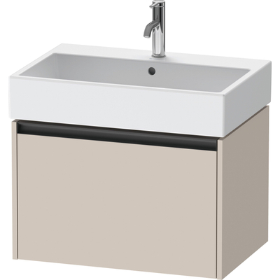 Duravit Ketho.2 Wastafelonderbouwkast - met 1 lade - 68.4x46x44cm - met greep antraciet - taupe mat