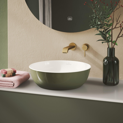 Villeroy & Boch Artis opzetwastafel - 43x43cm - zonder kraangat - zonder overloop - Sage Green (glans groen)