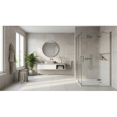 Baldocer Cerámica Neografton Keramische wand- en vloertegel - 80x80cm - 9mm - Silver