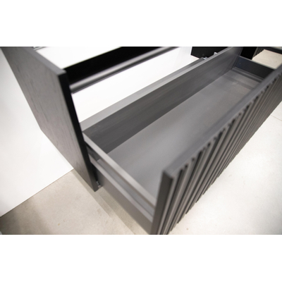 Saniclass Holz Base Badkameronderkast - 80cm - 1 lade - greeploos - zwartbruin