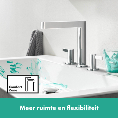 Hansgrohe Finoris Wastafelkraan - 160 pop-up plug - hoogglans chroom