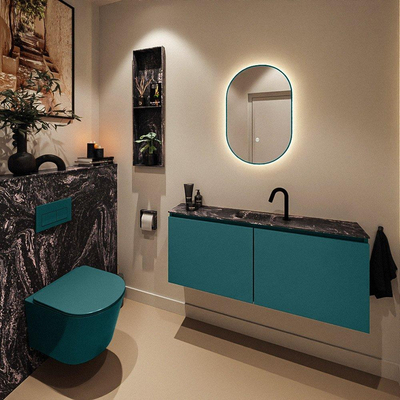 MONDIAZ TURE-DLUX meuble WC 120 cm Smag. EDEN lavabo Lava position centrale. Avec 1 trou de robinet.