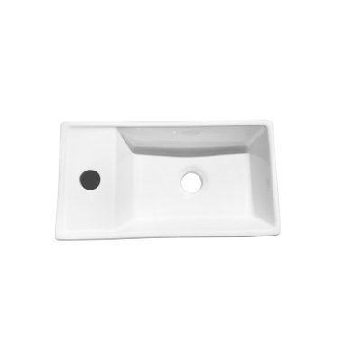 Adema Fuente fonteinset – 41x22x10 cm – keramiek wit glans – kraangat links – chromen kraan
