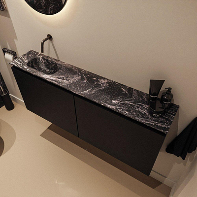 MONDIAZ TURE-DLUX 120cm toiletmeubel Urban. EDEN wastafel Lava positie links. Zonder kraangat.