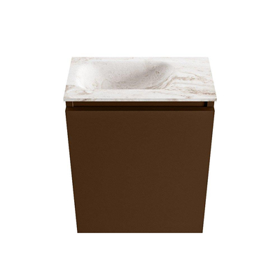 MONDIAZ TURE-DLUX 40cm toiletmeubel Rust. EDEN wastafel Frappe positie links. Zonder kraangat.