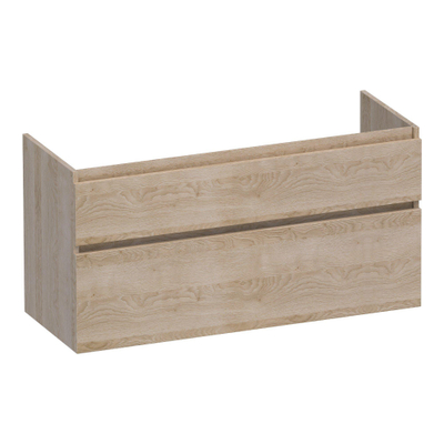 BRAUER Delight wastafelonderkast - 120x46x60cm - 2 softclose lades - greeploos - 1 sifon uitsparing - Sunlit