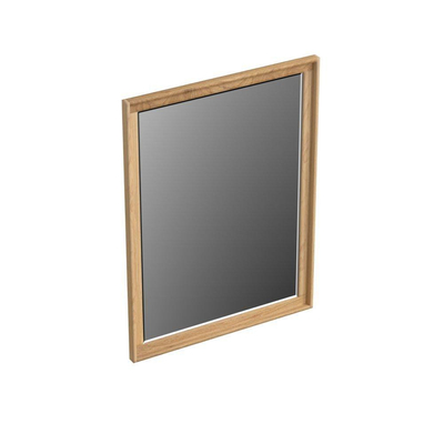 Forzalaqua Reno 2.0 miroir 59.5x80cm Rectangulaire sans éclairage avec cadre Chêne massif Smoke