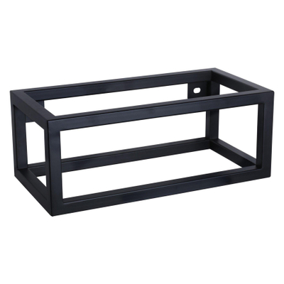 Differnz Force kit lave-mains - 40x22x8cm - Rectangulaire - 1 trou de robinet - Robinet droit noir mat - avec cadre noir - Gris béton