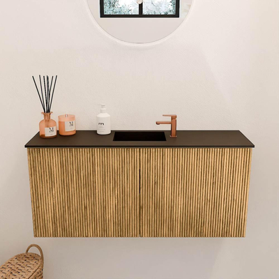 Mondiaz JOYA 90cm toiletmeubel - kleur Oak - Wastafel FAYE positie Midden 1 kraangat kleur Urban.