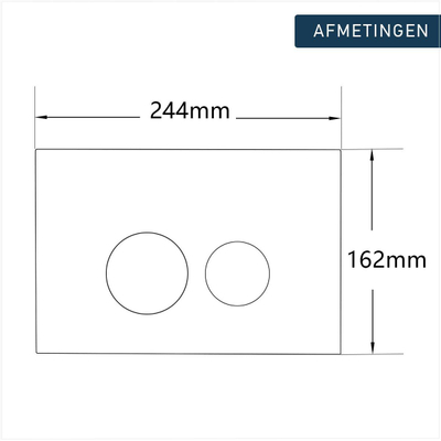 FugaFlow Metal Plaque de commande - pour réservoir Geberit UP320 - 24.4x16.2cm - dualflush - boutons ronds - métal - Steel