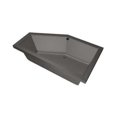 Xenz Society Baignoire d'angle - 160x90x53 - bonde centrale - Gauche - acrylique - anthracite
