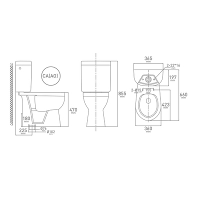 GO by Van Marcke XJoy Staand Toilet - spoelrandloos - verhoogd - AO - wc zitting soft close - porselein wit