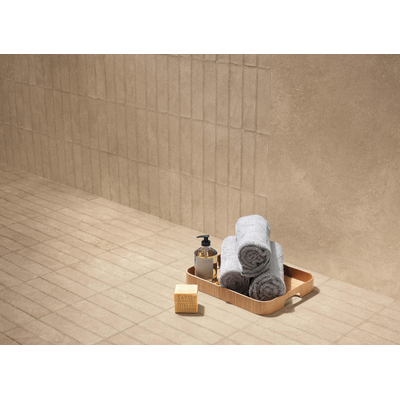 SAMPLE Fap Ceramiche Nobu wand- en vloertegel - 6x24cm - Natuursteen look - Beige mat (beige)