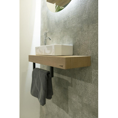Looox Rail Wood porte-serviettes 35cm inox brossé