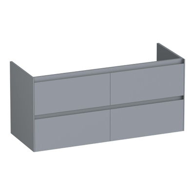 BRAUER Inspire wastafelonderkast 120 4 softclose lades - greeploos - 2 sifon uitsparingen - mat grijs