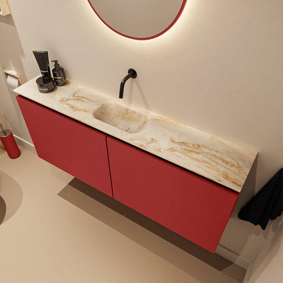 MONDIAZ TURE-DLUX 120cm toiletmeubel Fire. EDEN wastafel Frappe positie midden. Zonder kraangat.