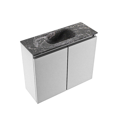 MONDIAZ TURE-DLUX 60cm toiletmeubel Plata. EDEN wastafel Lava positie midden. Zonder kraangat.