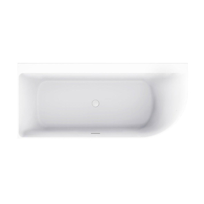 Wiesbaden Zenn Baignoire d'angle gauche 180 x 80 cm acrylique mat blanc avec bonde mat blanc