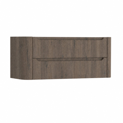 H&R Badmeubelen Juice Meuble sous vasque - 120x45x50cm - coins arrondis - 2 tiroirs - poignée intégrée - Tucson oak