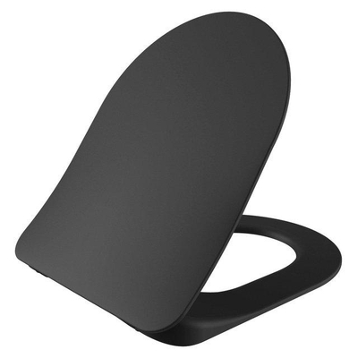 Creavit Hangend Toiletset - 35.3x51cm - RVS Bidetsproeier - spoelrandloos - met zitting - mat antraciet