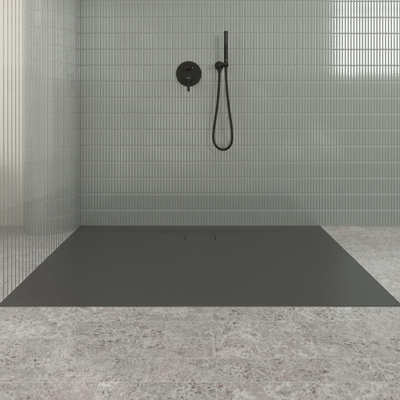 Villeroy & Boch Ecora douchebak - 150x100x3.5cm - afvoer lange zijde - anthracite (antraciet)