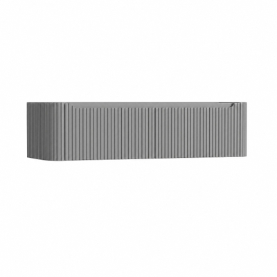 H&R Badmeubelen Juice Wastafelonderkast - 160x45x40cm - afgeronde hoeken - 3D-front - 2 lades - geïntegreerde greep - stone grey mat