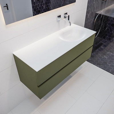 Mondiaz VICA ensemble de meuble de salle de bain - 120cm - meuble sous-vasque armée - 2 tiroirs - lavabo lune droite - sans trou de robinet XL version 60cm haut