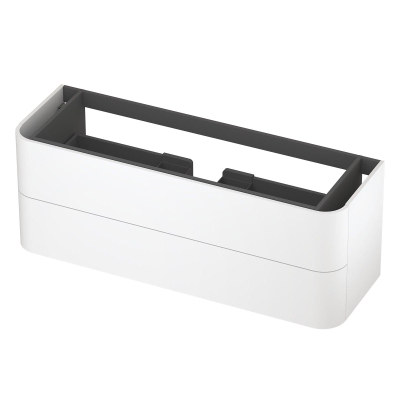 INK Concept R Wastafelonderkast - 140x45x52cm - 2 lades - opliggende grepen - afgeronde hoeken - MDF lak - mat wit