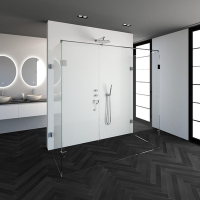 BRAUER Create Cabine de douche XL 200x100cm sans profilé avec verre de sécurité anticalcaire 8mm Chrome brillant