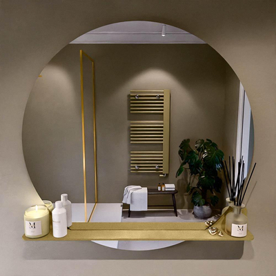Mondiaz SPOT Miroir de salle de bain - rond 110cm - plan de miroir - couleur Oro
