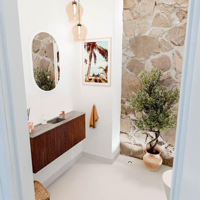 Mondiaz JOYA-DLUX 100cm toiletmeubel - kleur Ruby - Wastafel FAYE positie Midden 1 kraangat kleur Oza.