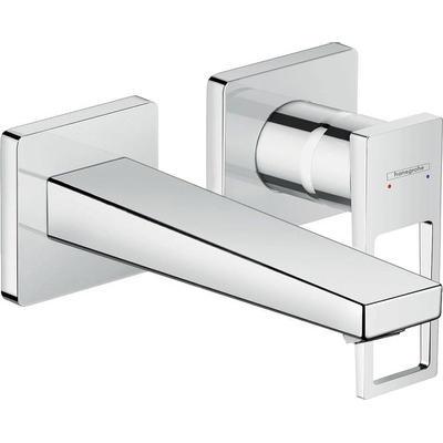 Hansgrohe Metropol Inbouw wastafelmengkraan - afbouwdeel - wandmontage uitloop 165mm - hoogglans chroom
