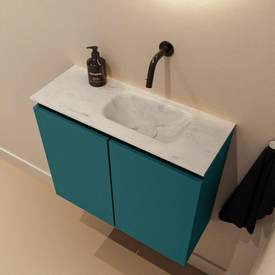 MONDIAZ TURE-DLUX Meuble de toilettes 60 cm Smag. EDEN lavabo Opalo position droite. Sans trou de robinet.