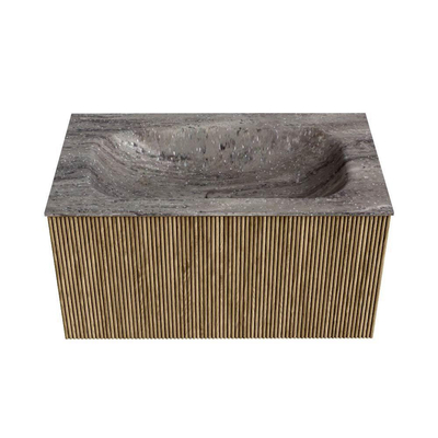 MONDIAZ KURVE-DLUX 80cm badmeubel kleur Dusk met 1 lade en 0 deuren. Wastafel BIG SMALL Midden zonder kraangat Oza.