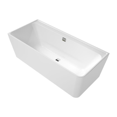 Villeroy & Boch Collaro bain d'angle semi-autoportant - 180x80cm - rectangulaire angle gauche trop-plein chromé Acrylique Blanc Brillant