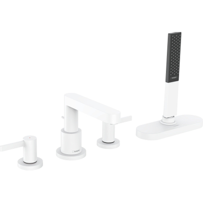 Hansgrohe Finoris Afdekset 4-gats badkraan - met s-box - mat wit