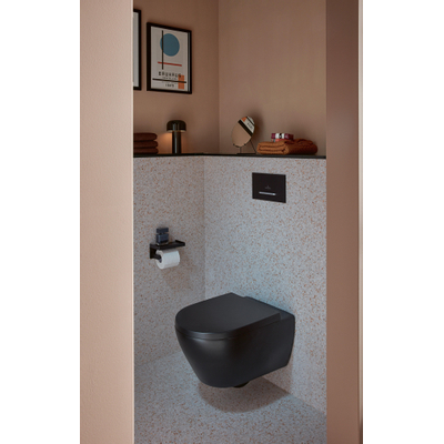 Villeroy & Boch Viconnect bedieningsplaat dualflush frontbediend - 25.3x14.5cm - kunststof zwart/matchroom - mat zwart