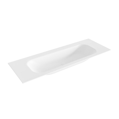 Mondiaz BIG medium lavabo - 130x46x0.9cm - vasque centrale - sans trou de robinet - talc (blanc)