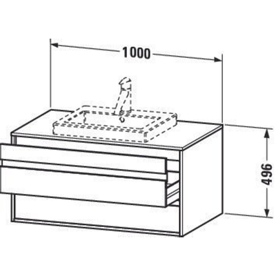 Duravit Ketho Meuble sous-lavabo avec 2 tiroirs l'un sour l'autre pour 1 lavabos encastrable 100x42.6x55cm graphite