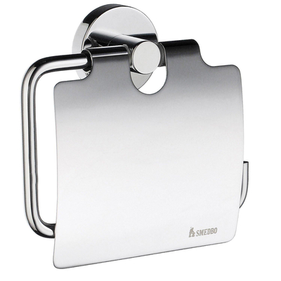 Smedbo Home Porte-rouleau de toilette - avec couvercle - rond - chrome