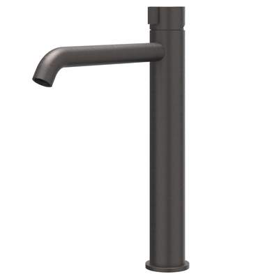 Ivy Tribe wastafelkraan - opbouw - hoog - 1-gats - PVD - geborsteld carbon black (antraciet)
