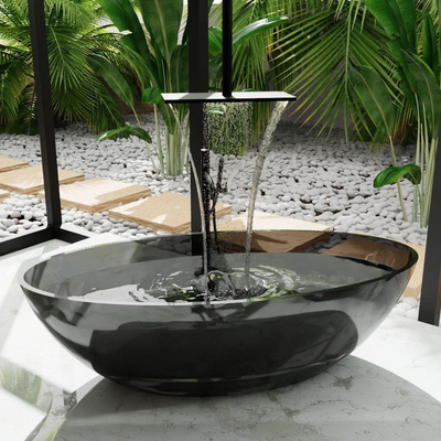 MONDIAZ CRISTAL Baignoire autoportante - 180x85 - noire