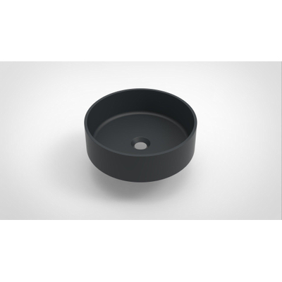 Arcqua Case vasque à poser - 40x40cm - Ronde - Marbre de synthèse Anthracite Mat