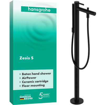 Hansgrohe Zesis mitigeur bain-douche - sur pied - monocommande - avec douchette - noir mat