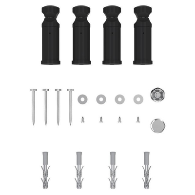 Rosani Classic kit de suspension ensemble de 4 pièces y compris matériel de fixation noir